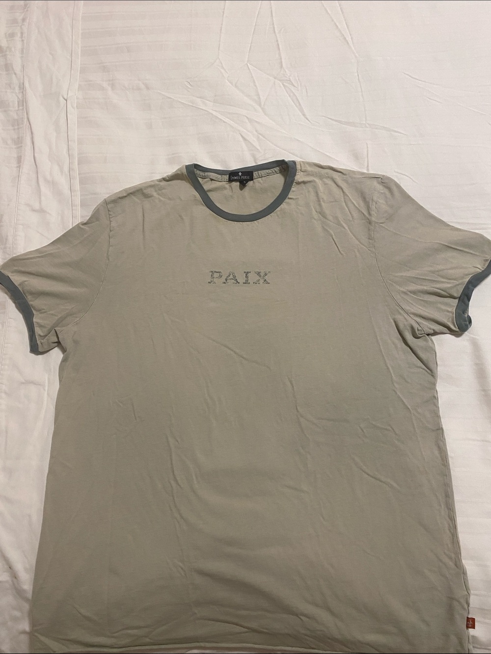 James Perse Olive Green Ringer Tee with Dark Trim
